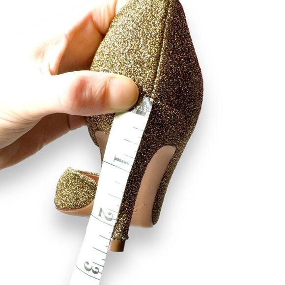 J. Crew Colette d'Orsay Pumps in Lurex Gold Metallic Glitter Heel Women’s Size 9 - Picture 10 of 11